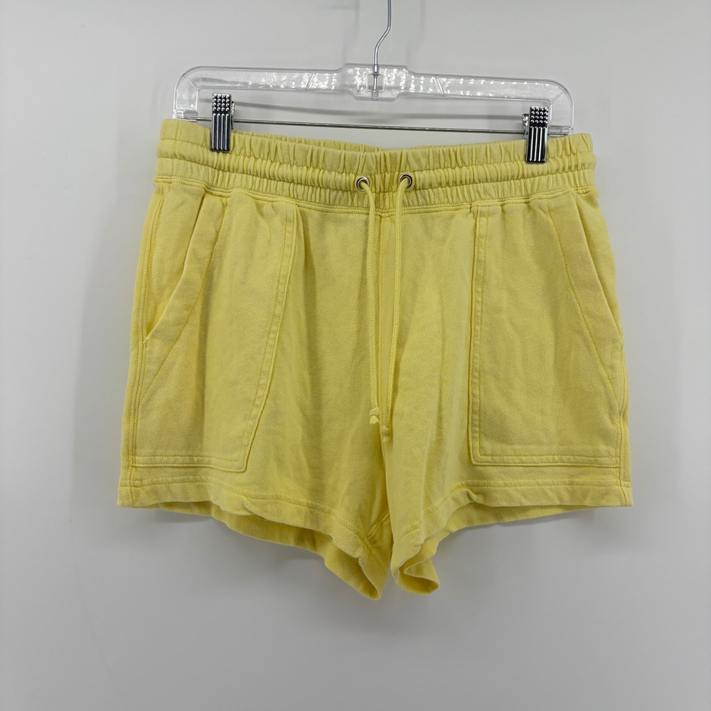 J.Crew Womens Small Yellow Cotton French Terry Drawstring Sweat Shorts Casual